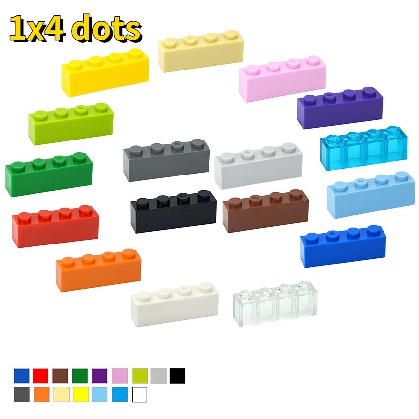 40PCS DIY 1x4 Dots Thick Figures Bricks Educational Creative Size 1*4 Dots Building Blocks Compatible With 3010 Toy For Children