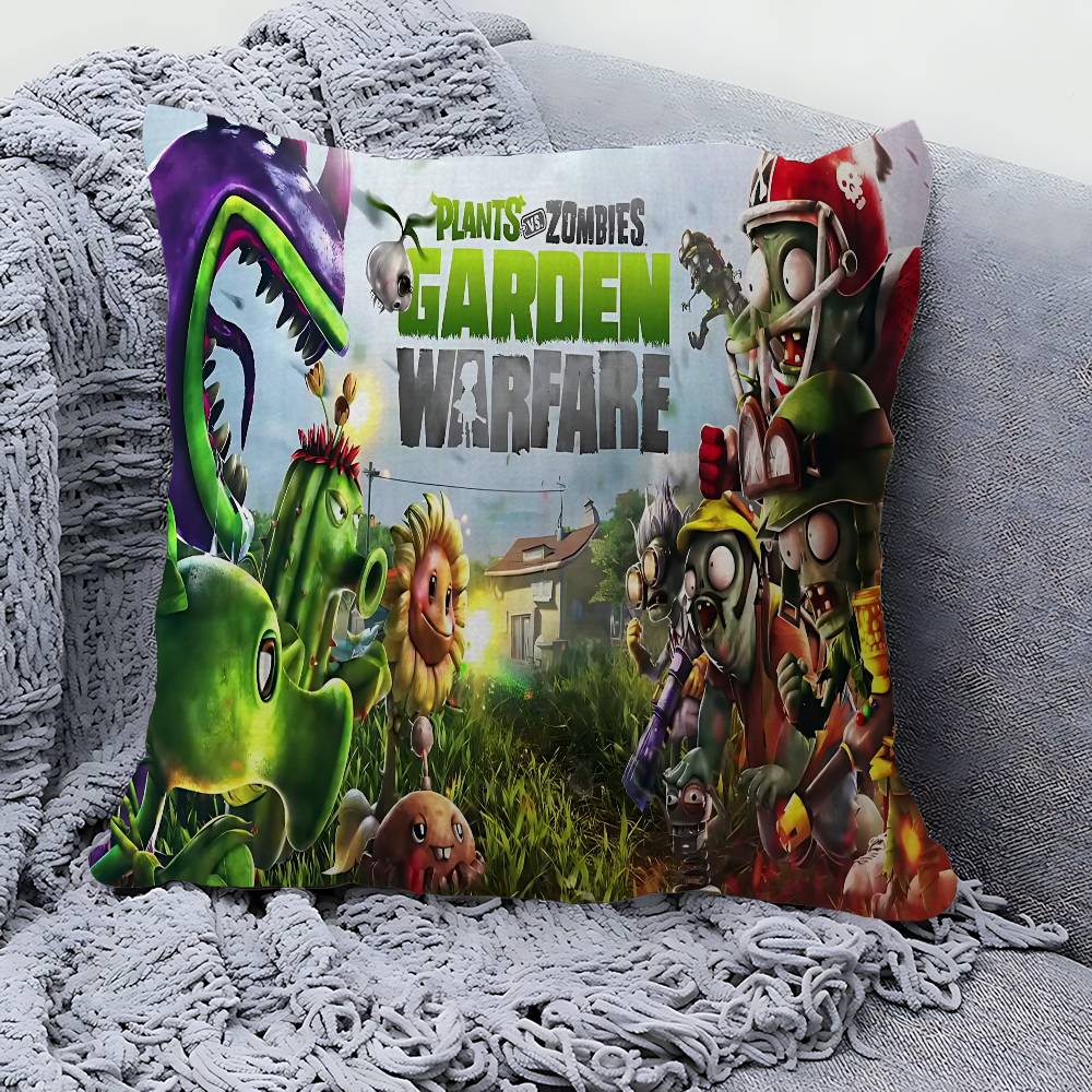 Game P-Plants Vs Z-Zombies Pillow Cushion Cover Pillowcase Living Room Sofa Home Decor Customized
