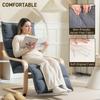 Curved Wooden Accent Chair, with Adjustable Footrest - Drak Grey