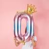 First Birthday Crown and Number Balloons for Baby Photo Props and Party Decoration