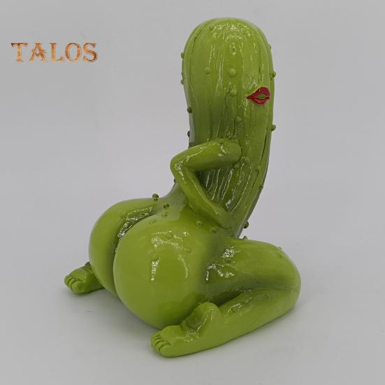 Sexy Pickle Ornament Handmade Resin Saucy Pickle Figurine Tabletop Cheeky Pickle Figure Prank Gift for Pickle Lovers