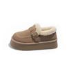 Temperament thick-soled fluffy shoes women's autumn and winter commuting fleece one-pedal cotton shoes