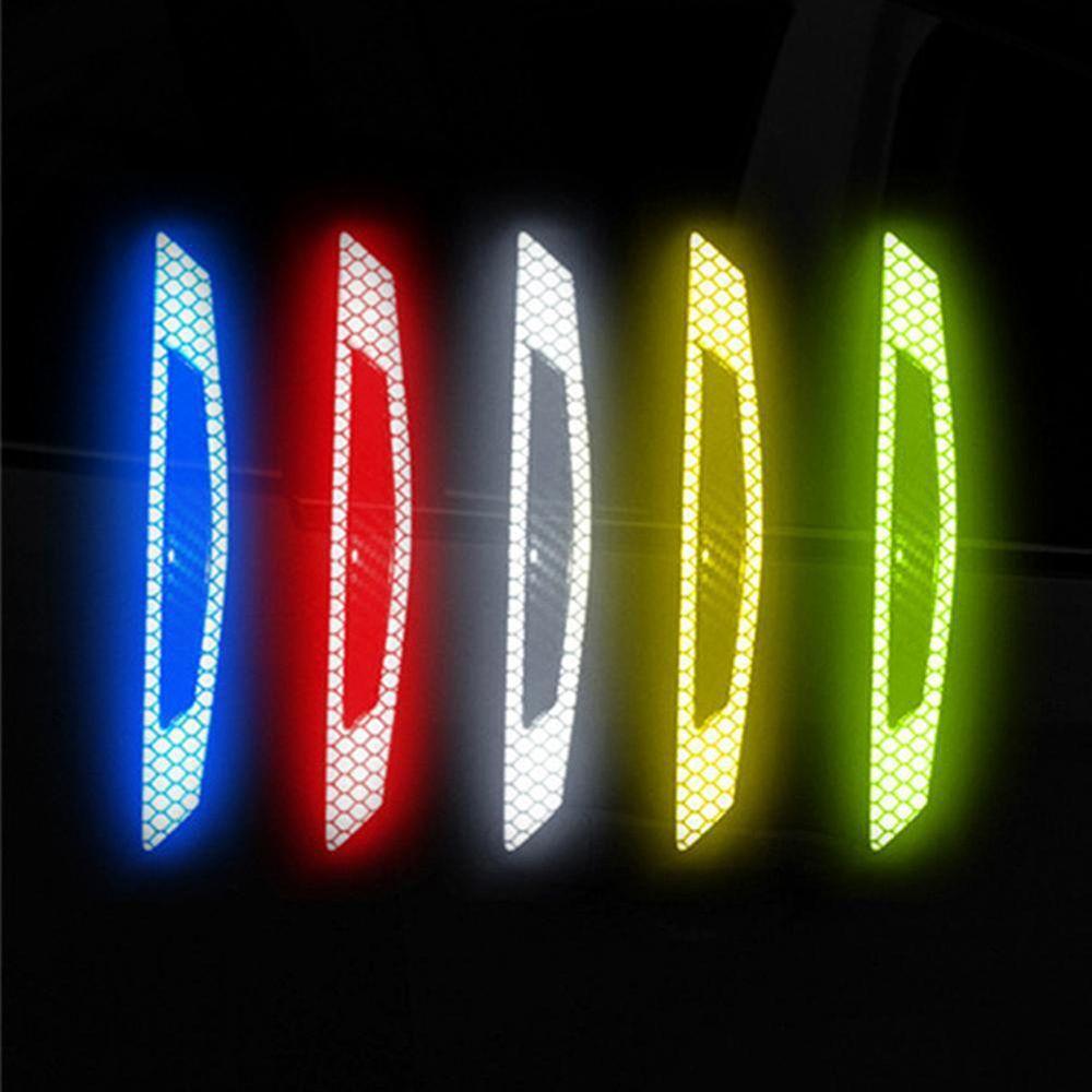 4Pcs New Alarm Protector Car Reflective Strips Anti-Collision Safety Warning Door Sticker