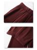 Ancola Red Women's High-Waisted Wool Wide-Leg Pants - 2024 Autumn/Winter Collection