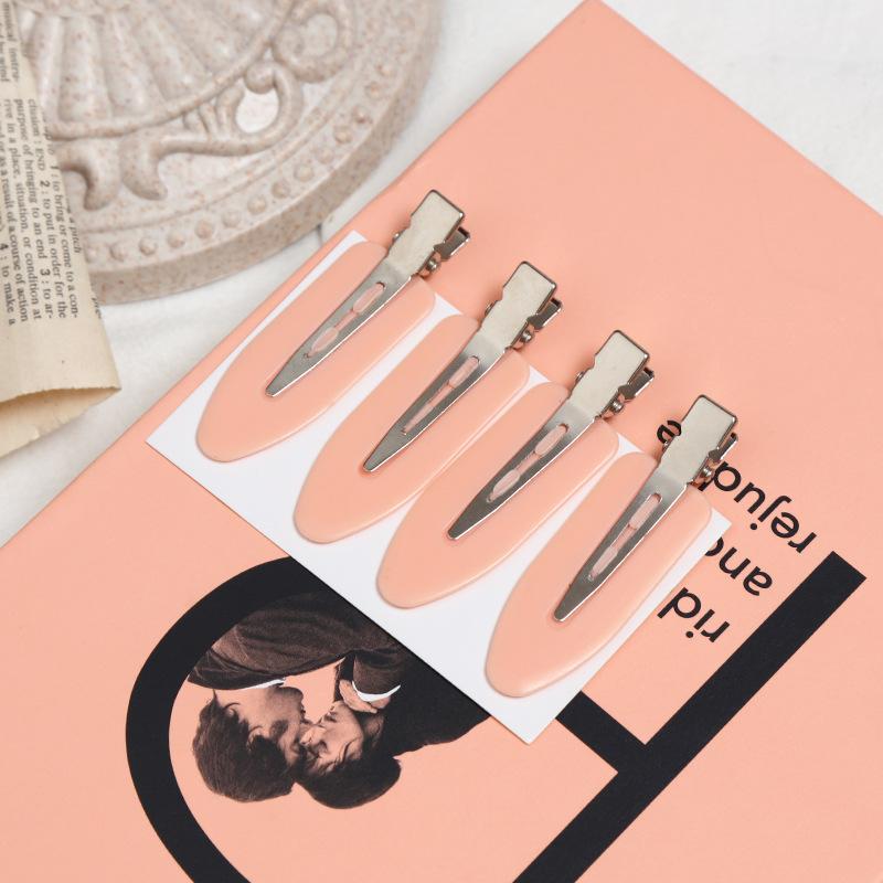 2/3/4 יחידות פשוט סאקורה ורוד קליפ שיער ללא תפרים סדין אצטט לנשים ללא כיפוף פוני קליפ סיכות ראש סיכות שיער כלי לעיצוב שיער