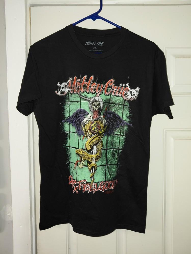 

Motley Crue Dr Doctor Feelgood Short Sleeve Black T Shirt Size SMALL Unisex T-Shirt XXL
