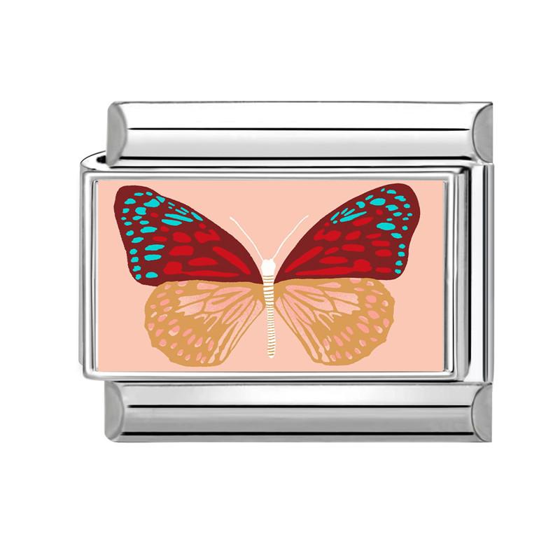 New Brilliant Colorful Flower Butterfly Series Italian Charm Links Fit 9mm Stainless Steel Bracelet Women Men DIY Making Jewelry