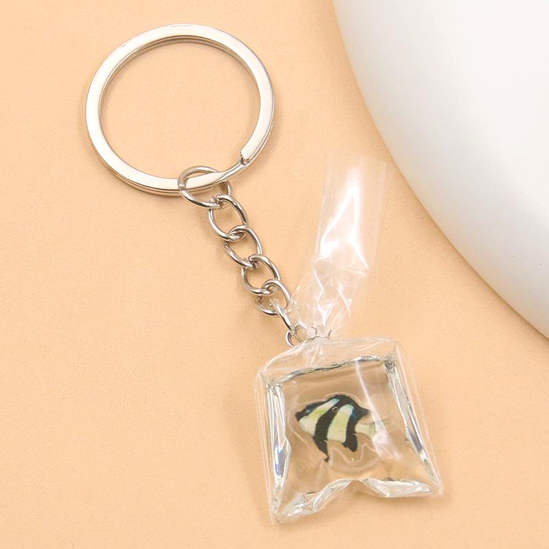 28 Styles 28x90mm DIY Transparent Resin Goldfish & Clownfish Keychain Pendant Ornaments
