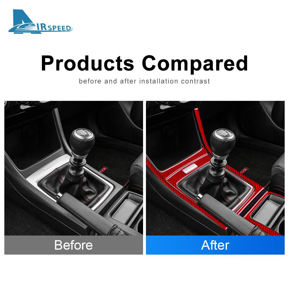 Riktigt mjuk kolfiberdekal för Subaru WRX 2015 2016 2017 2018 2019 2020 2025 LHD RHD Växelväljare Panelram Interiörlist