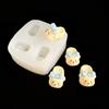 4 Peças Molde de Silicone de Grau Alimentício para Fabricante DIY de Pingentes e Chaveiros Fofo Donut Cachorro Chinelo Decoração de Bolo Molde de Cera de Geléia de Fácil Liberação