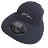 USB Rechargeable Cooling Fan Hat Solar Energy Charging Fisherman Hat for Men Women Camping Hiking Sunproof Headwear Navy Blue