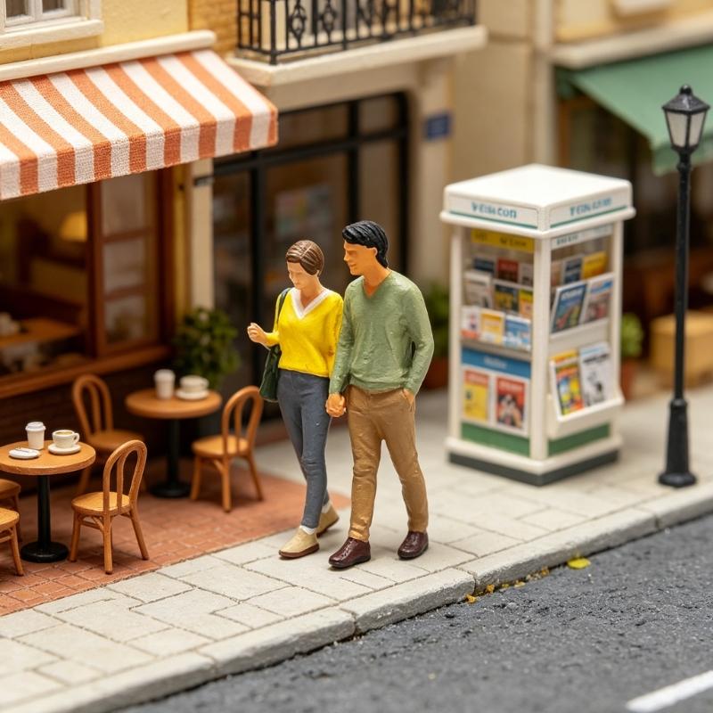 1/64 Scale Resin Miniature Couple Figure For Realistic Model Train Architectural Scene Decors And Collectible Display