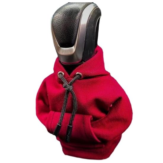 

Автомобильный чехол переключения передач, толстовка с капюшоном, однотонный шнурок, декор, цветная мягкая автомобильная ручка переключения передач красный