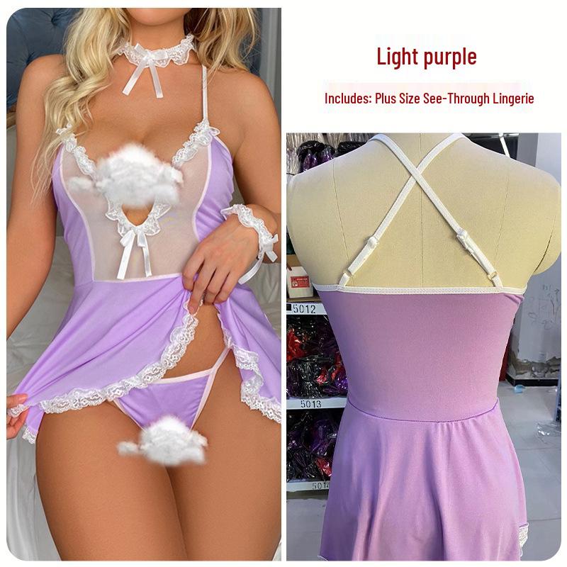 Plus Size See-Through Maid Lingerie with Quick Release Feature