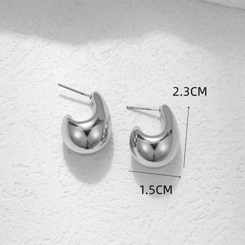 Hyperbole Long Water Droplet Flower Wing Round Wave Square Shell Golden Pendant Earrings for Women CCB Smooth Creative Jewelry