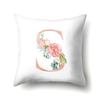 Polyester Pillowcase Home Pink Floral Decorative Print Pillowcase 26 English Letter Cushion Cover