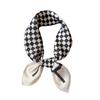 Temperament Small Square Plaid Silk Scarf Simulation Silk Scarf Winter Black and White Professional Scarf Spring and Summer Sun Protection Shawl Squar
