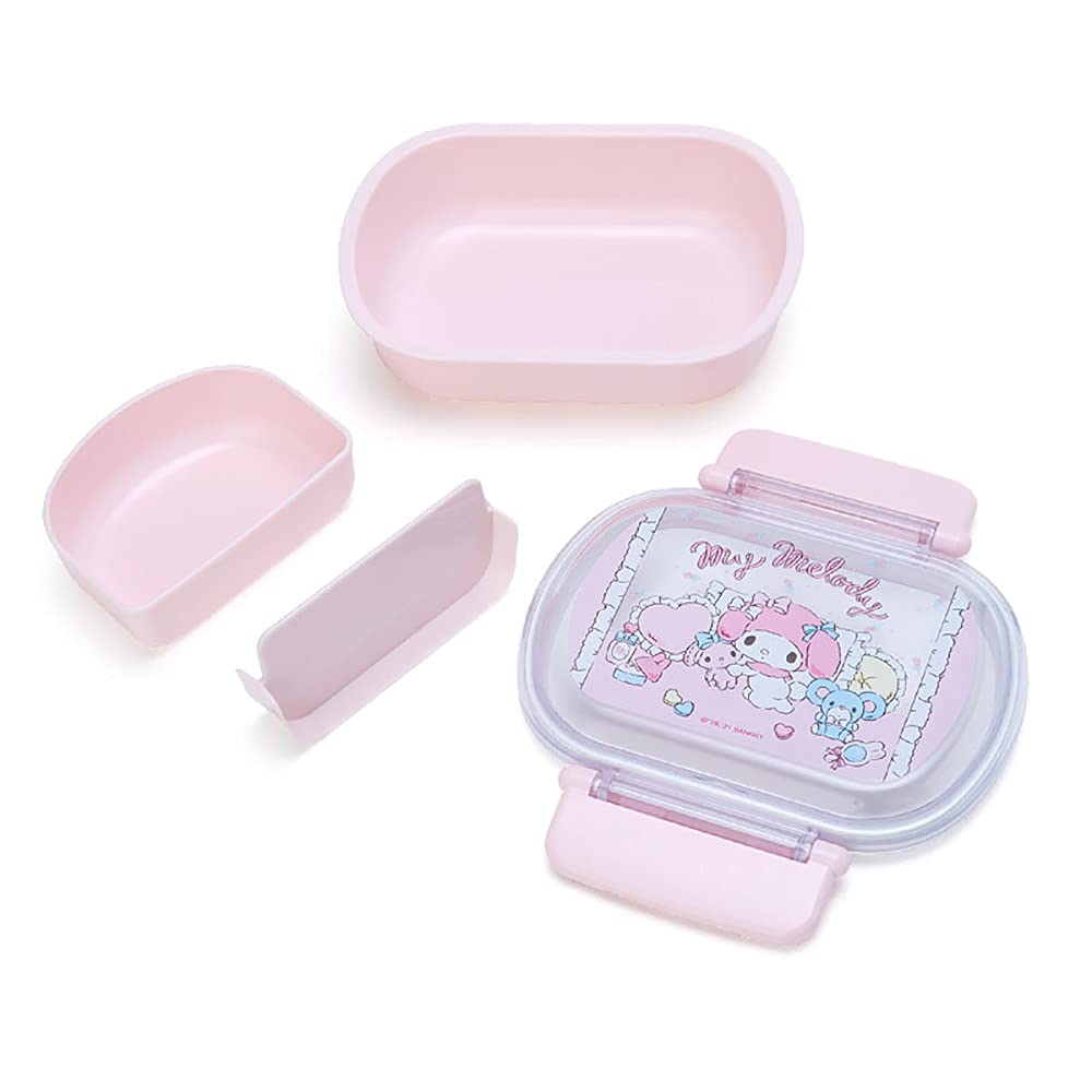 Sanrio Lunch and Dryer Includes Name Made in My Melody Character 878634 Children's Box, 360ml, Antibacterial, Microwave, Dishwasher, Safe, Sticker,