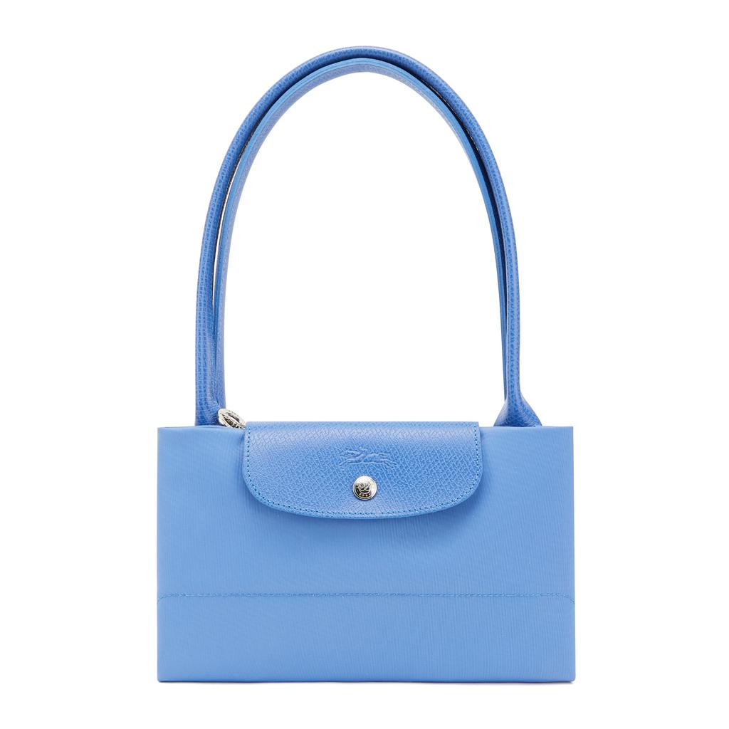 Longchamp Snap Zipper Closure Canvas Tote Shopping Bag Women tote Blue 1899919P82