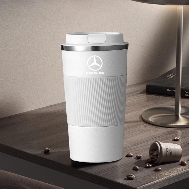 Autocollant de Voiture 500ml Gobelet à Café en Acier Inoxydable Tasse Thermos Tasse Thermique Portable de Voyage Pour Mercedes Benz Classe B/C/E/S Classe A