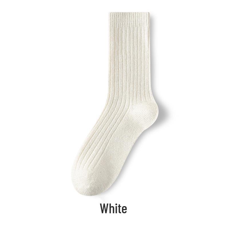 Men's Melange Mid-Calf Wool Socks - Thick, Warm, and Versatile for Autumn and Winter