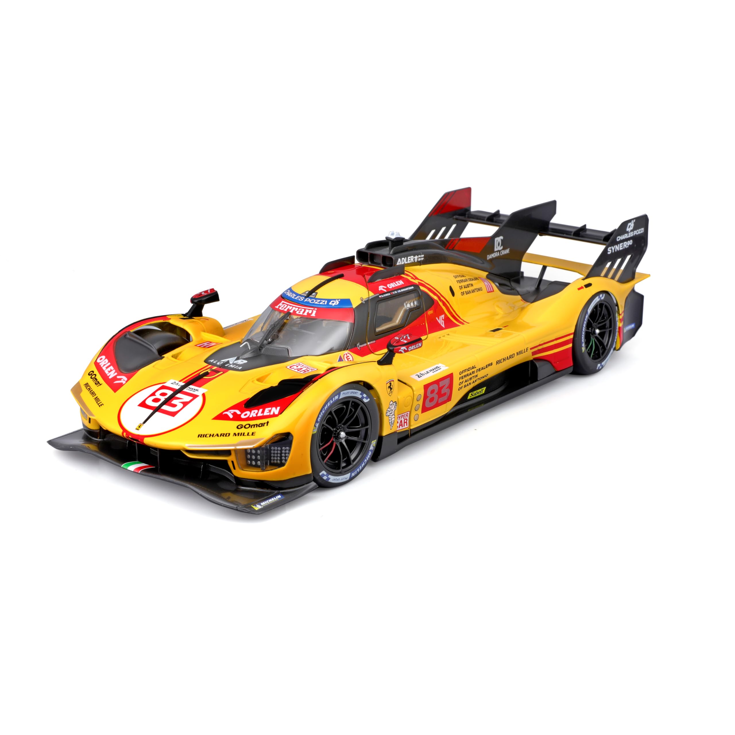 

Kyosho BURAGO Ferrari 499P Ле-Ман 2024 Желтый Прозрачный Кейс Готовая Модель 1/43 №83 18-36317