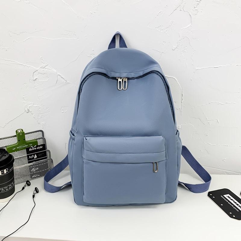Schoolbag New Solid Color Versatile Backpack Leisure Travel Commuter Backpack Large Capacity Lightweight Student School Bag