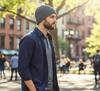 Knit Beanie Warm and Made of Thick Ribbed Solid UV One Size Fits Most [FREESE] Cap, Warm, High-Quality Rayon, Knit, Color, Protection, (Black)