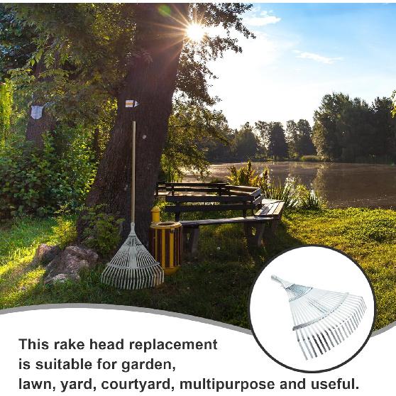 DOITOOL Adjustable Leaf Rake Expandable Gardening Rake Head for Lawn for Leaves Collection for Garden Use