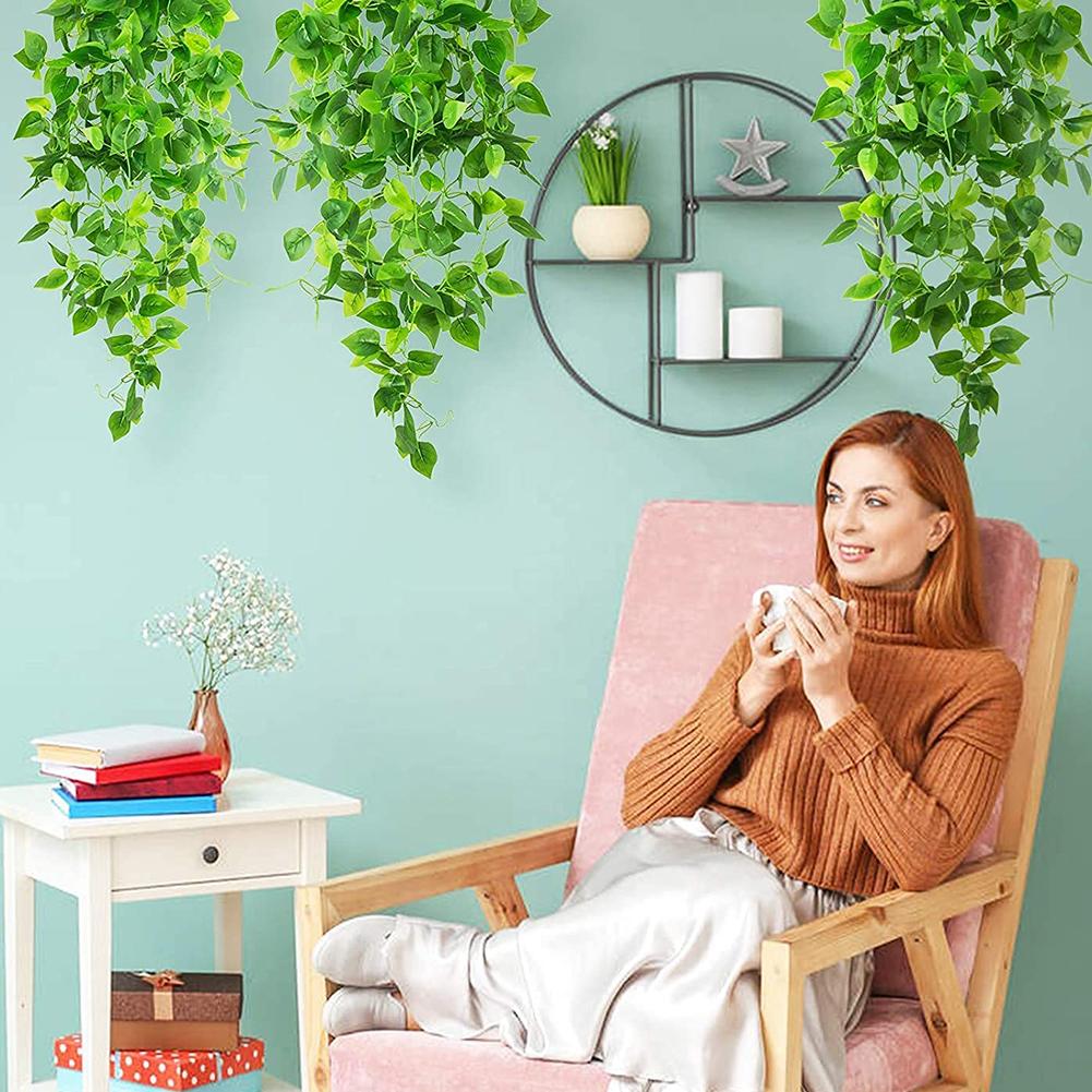 Artificial Hanging Green Radish Fake Rattan For Home Garden Wall Wedding Party Decoration