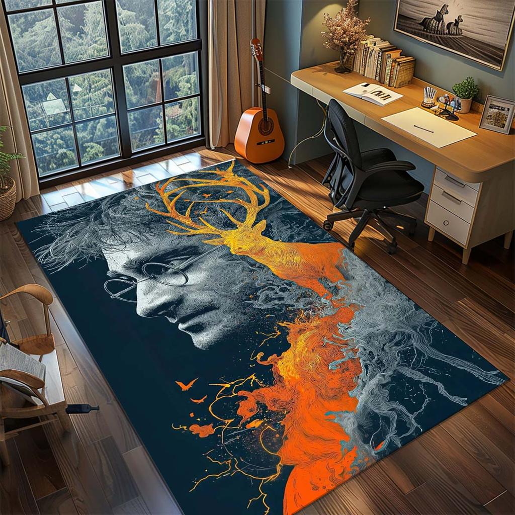 Harry Potter Magic Owl Anime Rug Carpet Large Area Rug Non Slip Washable Floor Mat Gamer Room Bedroom Home Decor -QJY