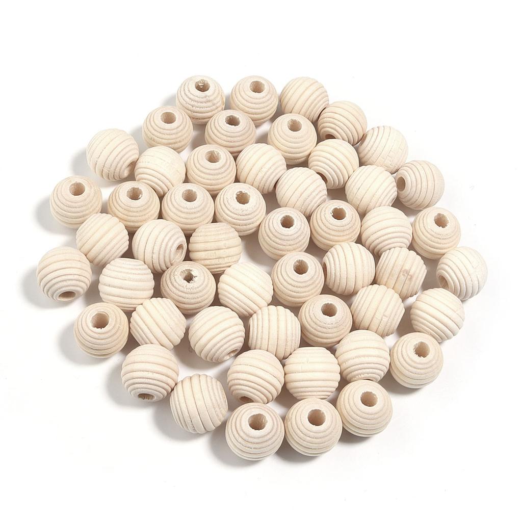 20-50pcs/lot 13 16 20mm Natural Round Wooden Beads Bulk Spiral Loose Ball Wood Beads For DIY Jewelry Making Findings Accessories