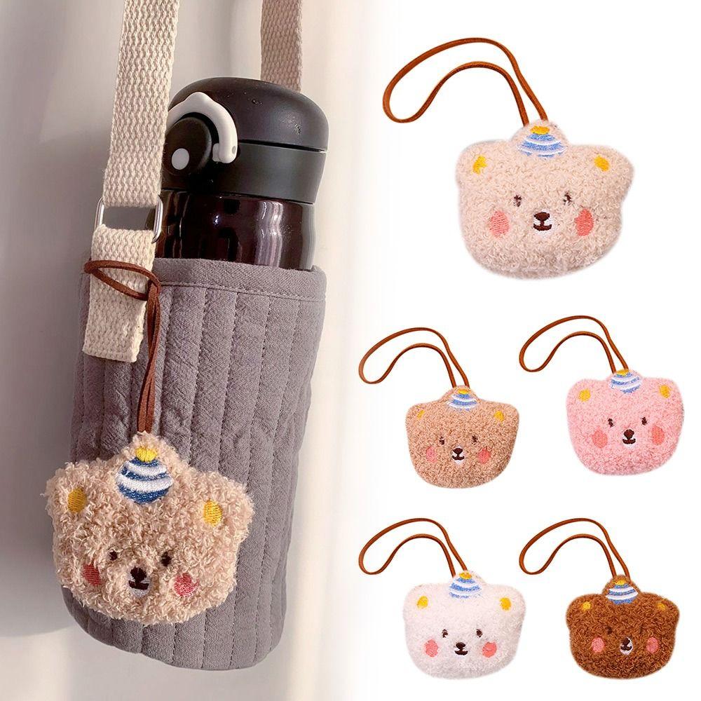 Funny Cartoon Bear Name Pendant Keychains Kawaii Decoration Kindergarten Children's Name Tag Keyrings Car Trinket Accessories