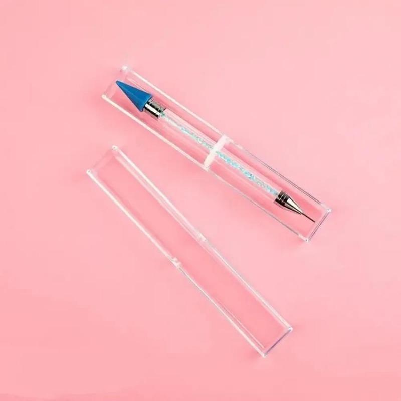 Rhinestones Gem Picking Picker Manicure Drill Pencil Silicone Head Tool Nail Art Dual Heads Acrylic Design Metal Dotting Wax Pen
