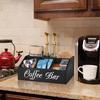 Solid Wood Coffee Capsule Organizer Multi-Compartment Storage Box for Tea Bags Drink Mixes Kitchen Countertop Accessory with Dividers Natural Wood