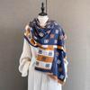 Autumn new high-end double B letter jacquard scarf femininity versatile warm scarf with decorative shawl