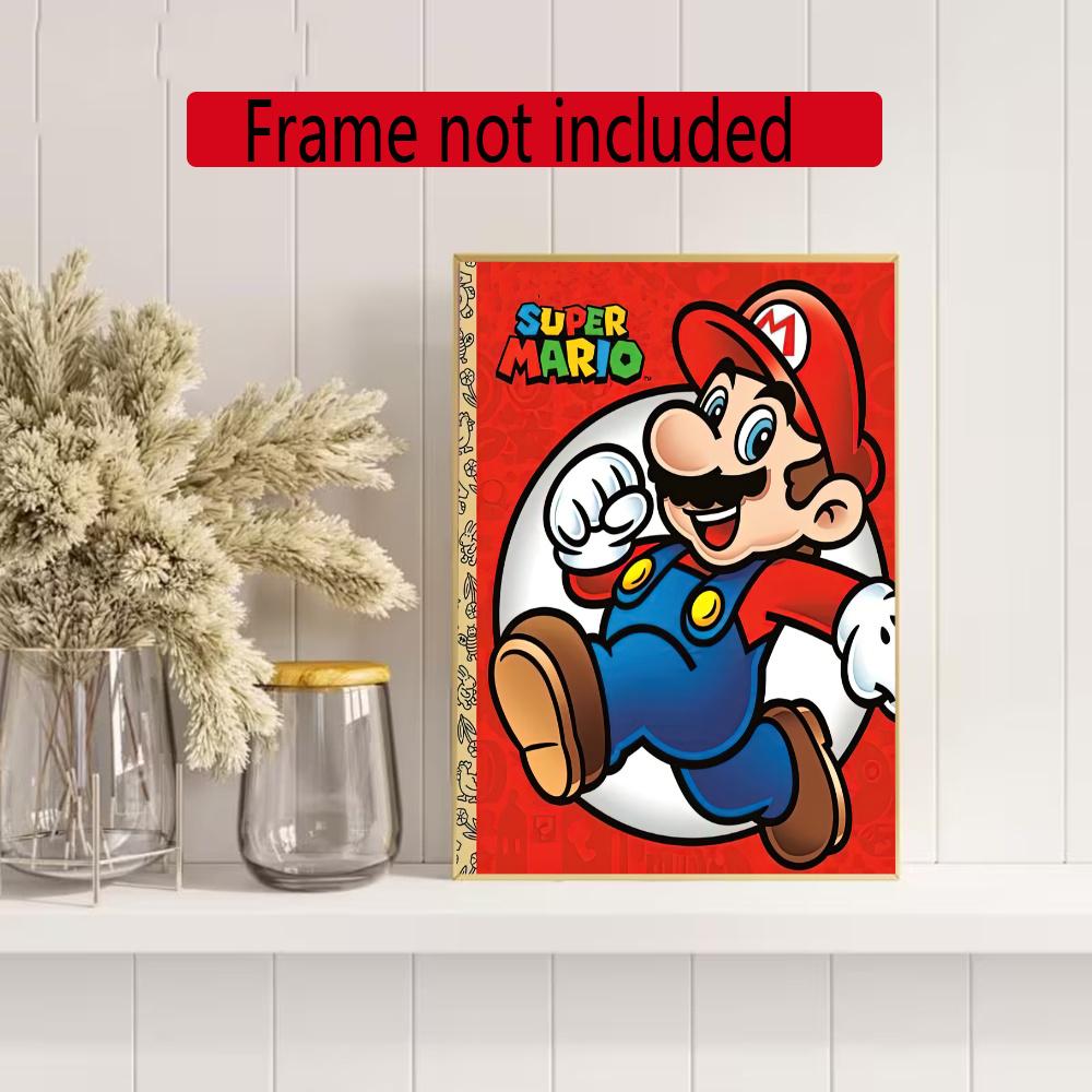 Mario 5D Diy Diamond Painting Round Diamond Mosaic Suitable For Beginners Diamond Painting Rhinestones Gift Frameless