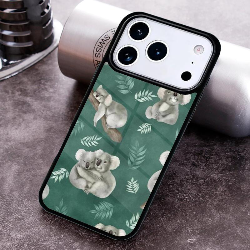 Koala and Eucalyptus Bumper Phone Case for iPhone 17 16 15 Pro Max Air 14 13 12 11 Plus Shockproof Cover