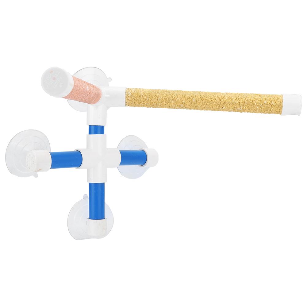 Parrots Shower Standing Pole Bathing Four Suction Cups Frosted Coating Bird Perch Toy