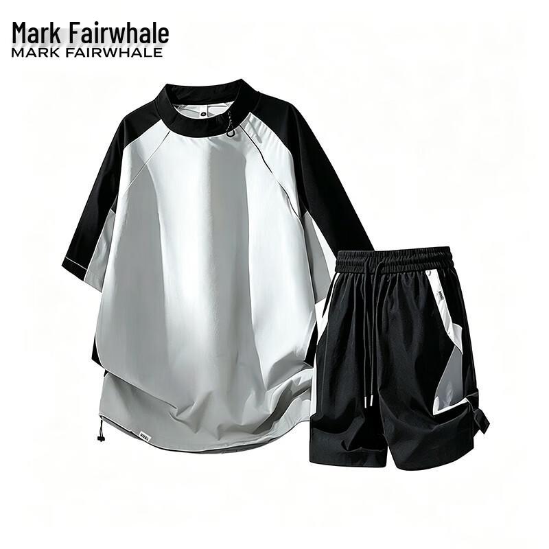 

MARK FAIRWHALE Men s Short Sleeve T-shirt & Shorts Set 4XL