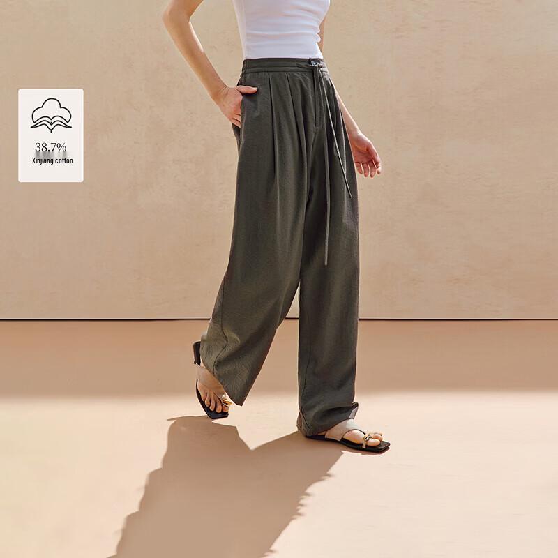 INMAN Women s Casual Elastic Waist Wide-Leg Pants 28