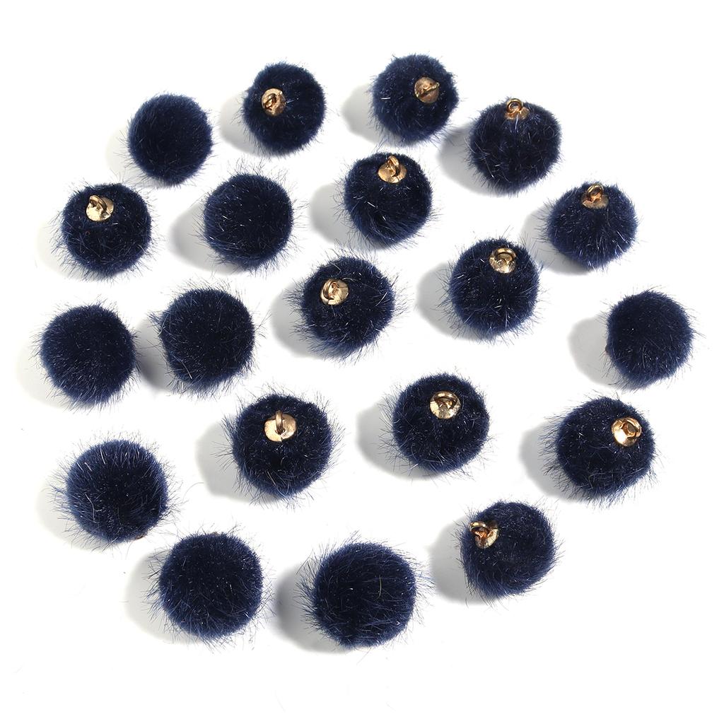 20pcs Plush Fur Covered Ball Beads Charms Multicolor Pompom Pendant For DIY Jewelry Making Necklace Bracelet Earring Accessories