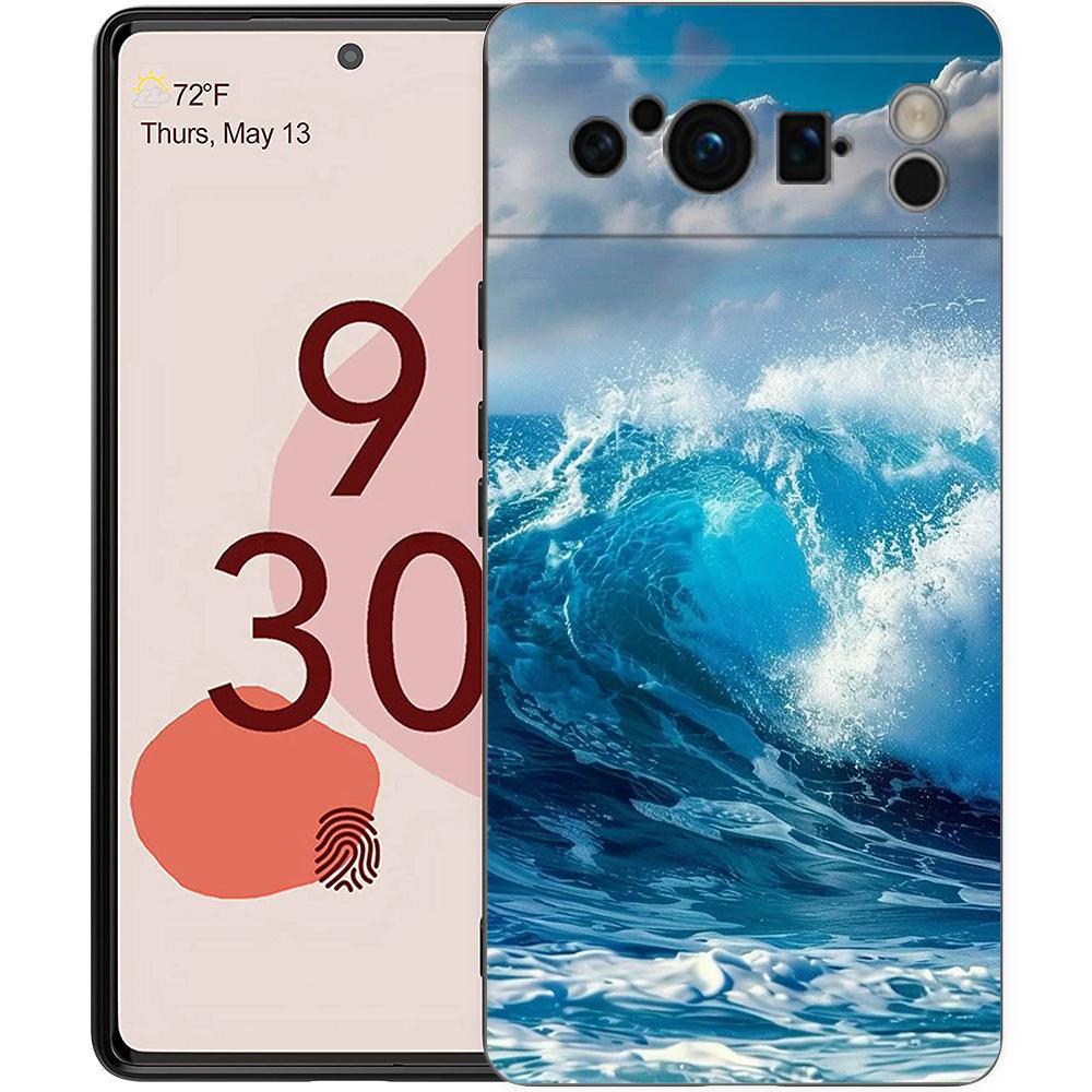 Blue Sea Ocean Waves Phone Case For Google Pixel 9 8 9A 8A 7 7A 6 Pro XL 6A 5G Black Soft Back Luxury TPU Cover