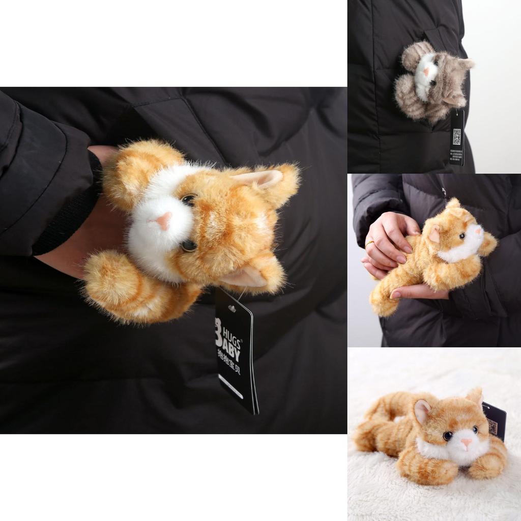 Peluche a forma di gatto strisce cartone animato accovacciato, bambola giocattolo per bambini e regalo