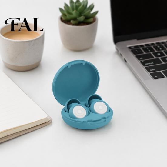 Work Earplugs 1 Pair Silicone Noise Reduction Earplugs, Multi-Size Tips, Lanyard & Portable Reusable Case, 58dB Hearing Protection Earplug for