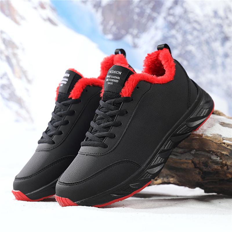 Warm Mens Winter Sneakers Male Students Cotton Walking Footwear With Plush