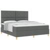 Box Spring Bed with Headboard Dark Gray 180 X 200 Cm Fabric