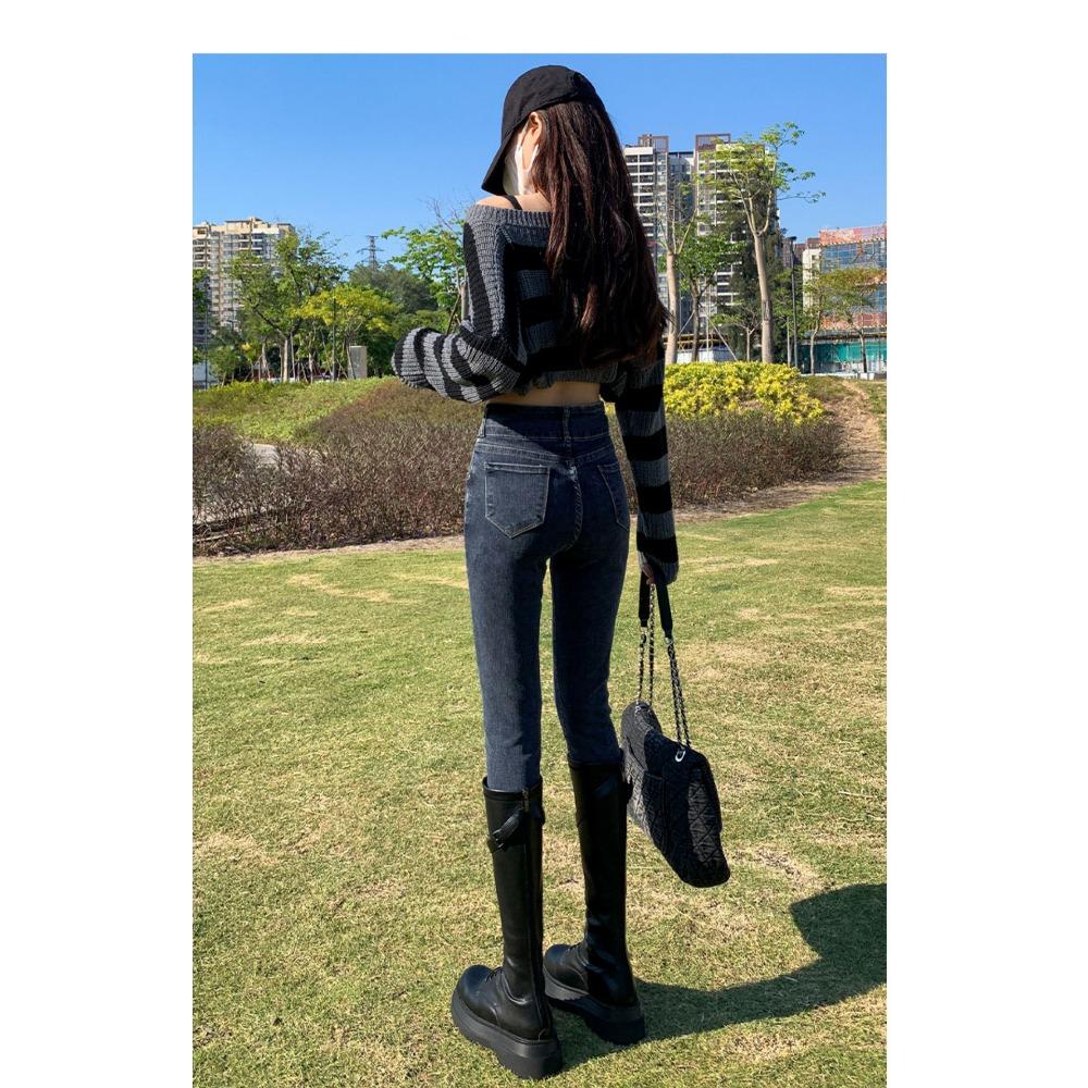 Plus Size Pants High-waisted Stretch Skinny Jeans for Women