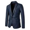 Fashion Men Leather Suits Jackets Formal Blazers Coats Good Quality Male Slim Business Casual Pu Leather Blazers Jackets