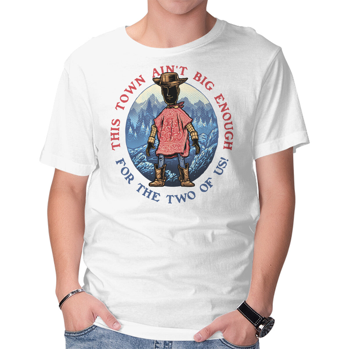 Unisex Crew Neck T-Shirt Duel In The Town Graphic Short Sleeve Casual Tee XXXXL